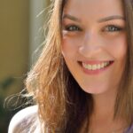 Adorable brunette teen Brooke reveals her cute boobs and twat in public