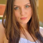 Adorable brunette teen Brooke reveals her cute boobs and twat in public