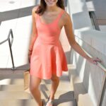 Adorable skinny teen Roxanna flashes her trimmed vagina in public