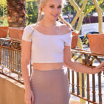 Blonde stunner Lexi flashes her muff & tits in public & masturbates at home