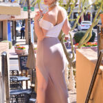 Blonde stunner Lexi flashes her muff & tits in public & masturbates at home
