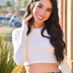 Charming brunette teen Camilla flashes in public before masturbating in a car