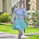 Hottie in stockings Alana toys her twat and plays with her sexy nipples