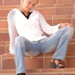 Naughty teen Kata exposes her tiny tits & her shaved pink pussy in public