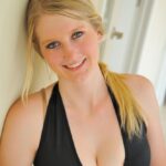 Pretty long legged blonde on her knees for naked upskirt and hot dildo toying