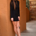 Girl next door type Allicia flashes in public during a solo show