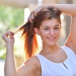 Hot redhead teen loves fingering her orgasmic pussy in public