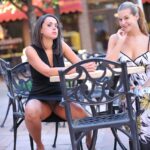 Shameless babe Paige flashing her big tits and shaved pussy in public