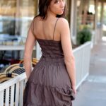 Cute babe Nicole shows her boobs and amazing figure in public and at home