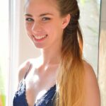 Brunette teen Carmen fucks herself with a banana in public before eating it