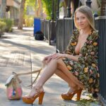 Fresh faced Riley squats for a nude upskirt before spreading naked in public
