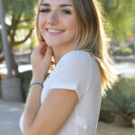 Petite honey Sierra moves her denim shorts aside and shows her twat outdoors