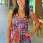 Glamorous amateur Annalisa flashes her shaved pussy in sexy outfits in public