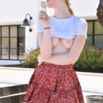 Smoking hot ginger babe Sierra masturbating in public and at home