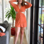 Cute amateur Sage bares her small tits & hot round ass & dons a dress & heels