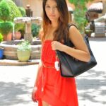 Naughty teen girl Melody-IV flashes her shaved pussy and ass in public