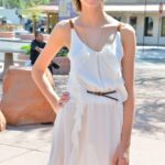 Charming babe Amy revealing and toying her pink clitoris in public