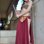 Hot teen in harem costume toys pussy and ass outdoors when nobody's looking