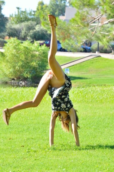 Fresh face Averie showing pantiless upskirt by the lake and fisting pussy Image #3