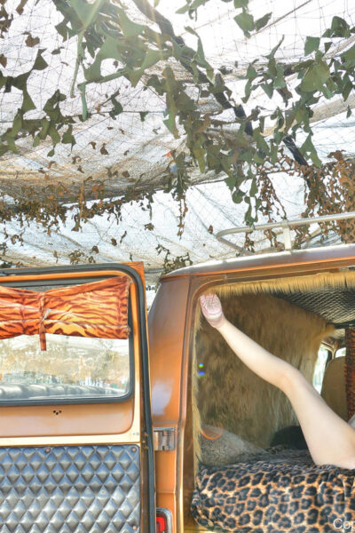 Attractive babe Jessica shows off her big tits and masturbates in a van Image #20