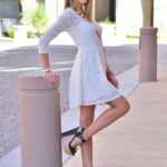 Blonde Lauren strips her dress & teases with her ass with tan lines in public
