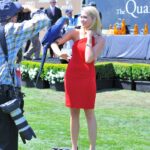 Skinny cutie Jessica doffs her red dress and flaunts her hot boobs