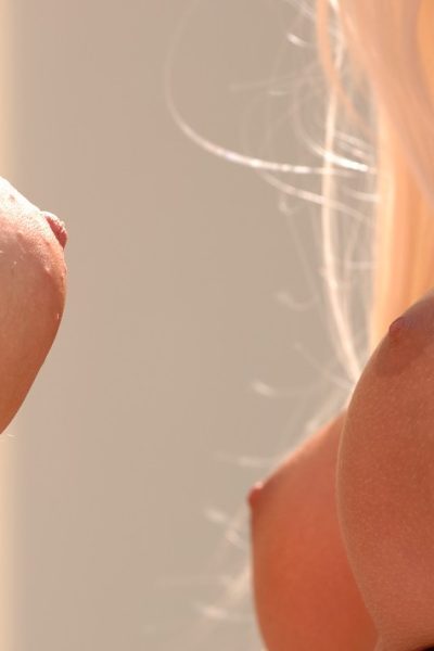 Slim blonde Zia shows her amazing boobs and fucks herself with a banana Image #20