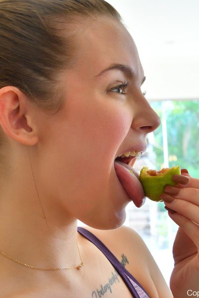 Adorable teen Devon strips nude and masturbates after a morning jog Image #16