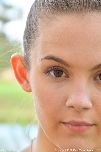 Adorable teen Devon strips nude and masturbates after a morning jog Image #10