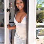 Ebony beauty Tessa shows off her big black booty and toys her coochie