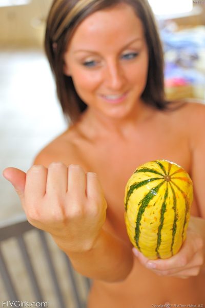 Gorgeous girlfriend with a firm ass Melissa rides different vegetables Image #20