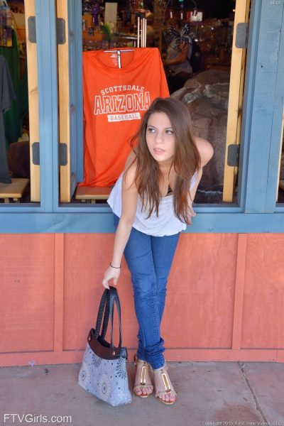 Stacey giving vagina gaping closeups & flashing sexy tits & hot ass in public Image #4