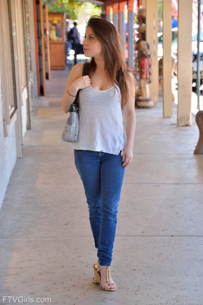 Stacey giving vagina gaping closeups & flashing sexy tits & hot ass in public Image #1