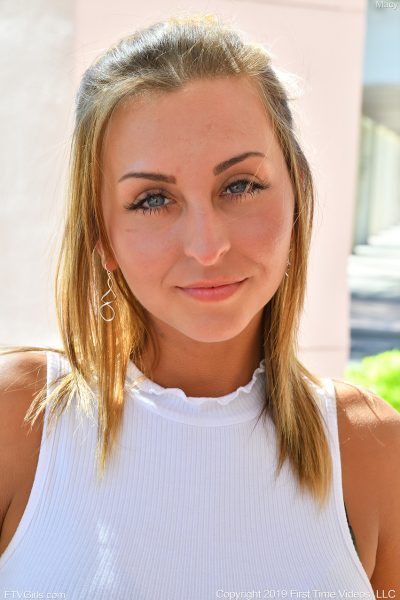 Adorable amateur babe Macy shows her hot butt and small tits in public Image #5