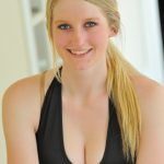Adorable blonde Summer reveals her cunt and asshole before toying herself