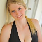 Adorable blonde Summer reveals her cunt and asshole before toying herself