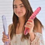 Cute amateur babe Jeri uses monster sex toys to fuck her hungry pussy