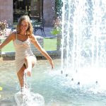 Cute teen girl shows her exhibitionist side by walking around nude in public
