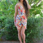 Glamour babe in a sexy dress & heels Angelina strips naked in public