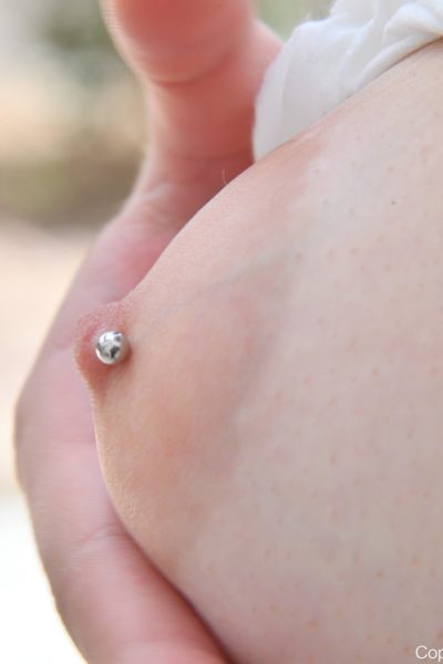 Alluring babe Vanna shows her beautiful tits & her trimmed pussy in public Image #10