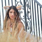 Amateur honey Melody swallowing and riding a massive plastic cock