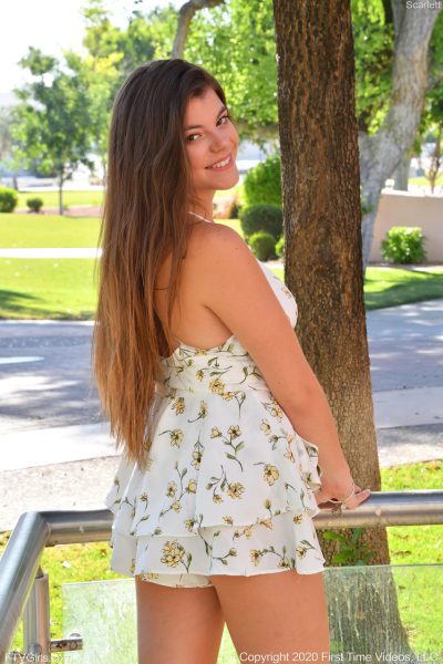 American beauty Scarlett rubs her big tits and flashes her holes in public American beauty Scarlett rubs her big tits and flashes her holes in public Image #4