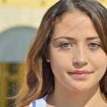 Fresh faced teen girl flashes bare ass before masturbating in public place