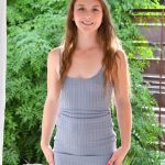 Nice young girl Mira masturbates with a dildo and vegetables too