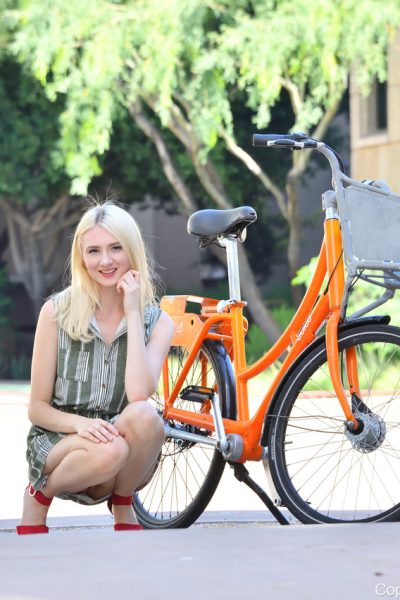 Naughty babe Taylor shows off her small booty and her shaved pussy in public Image #21