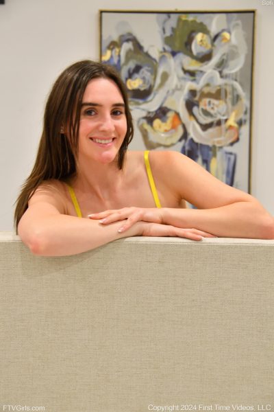 Saucy amateur babe Sofi masturbating with her legs wide open in a solo Image #17