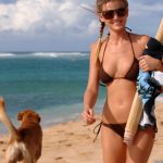 Sexy bikini model Carli removes her top & shows her natural boobs at the beach