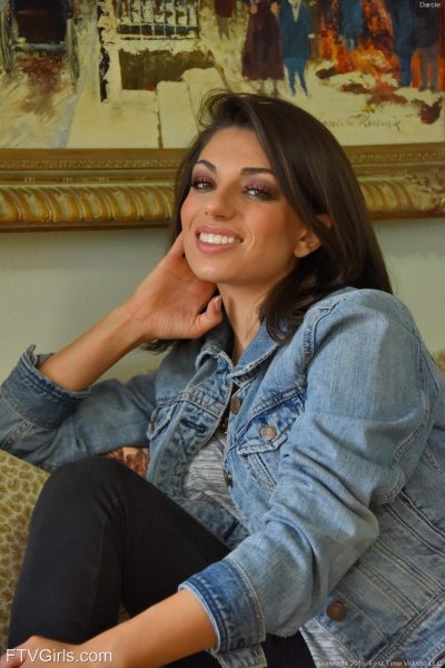 Brunette hottie Darcie shows her big juggs and round ass in a solo Brunette hottie Darcie shows her big juggs and round ass in a solo Image #2